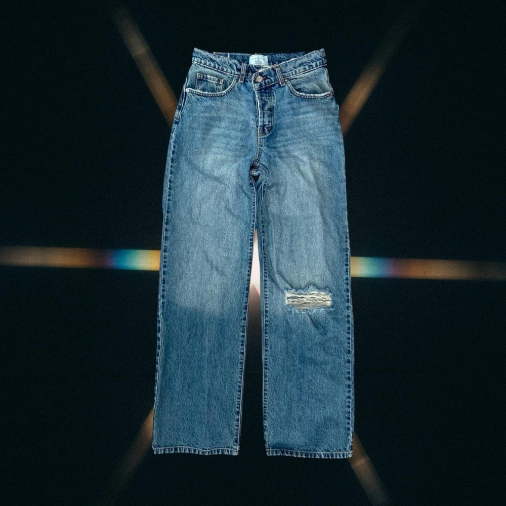 Revice denim wide leg mid-rise blue jeans